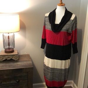 Women’s 2X XXL 3/4 Sleeve Colorblock knit dress